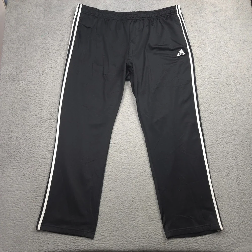 adidas Essentials 3-Stripes Tricot Track Pants Men 4XL Black White BK7402